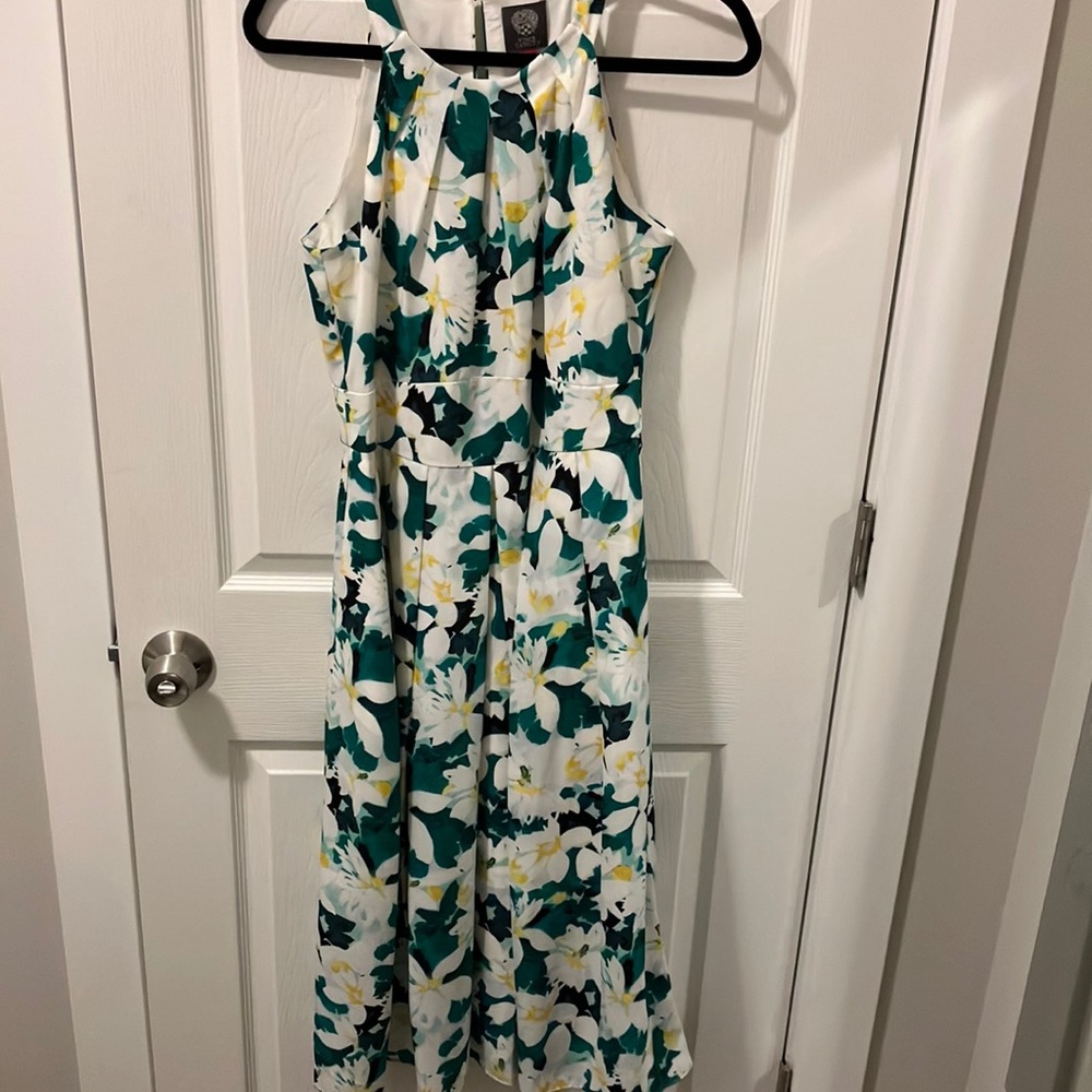Vince Camuto Floral Halter Midi dress Size: 8